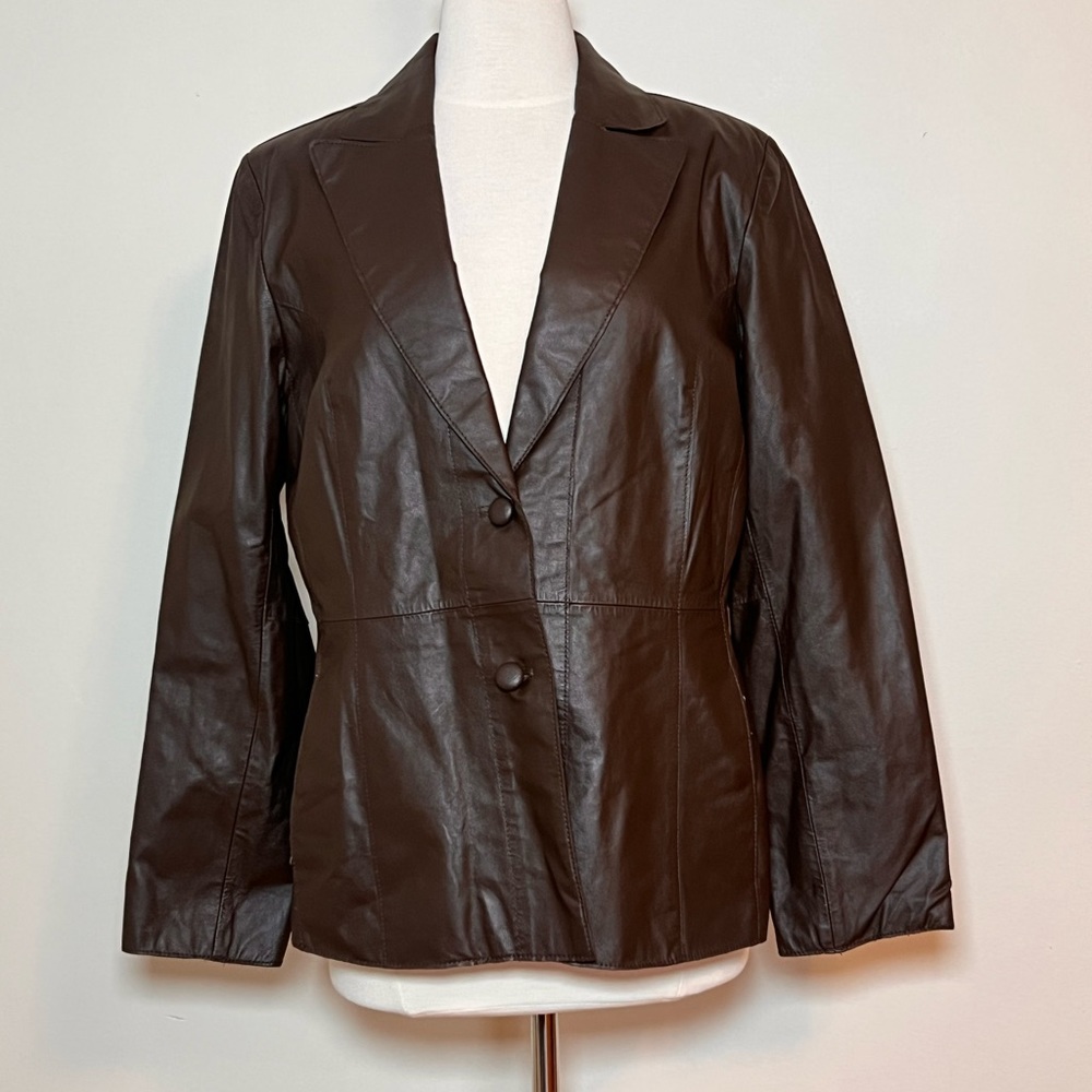 Pamela McCoy Brown Leather Jacket